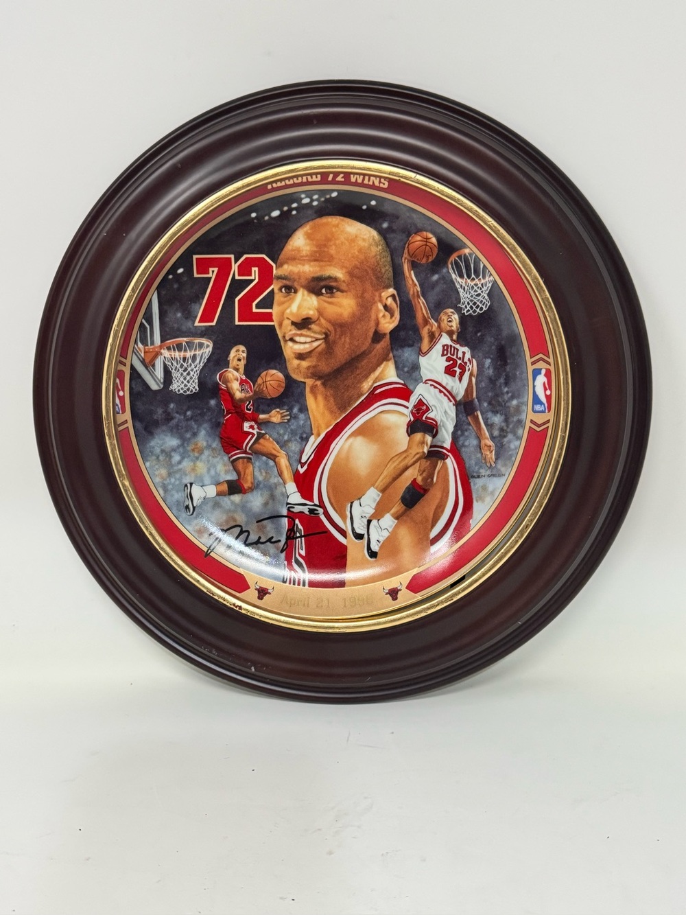 Michael Jordan record 72 wins Bradford exchange/upper deck collectible plate